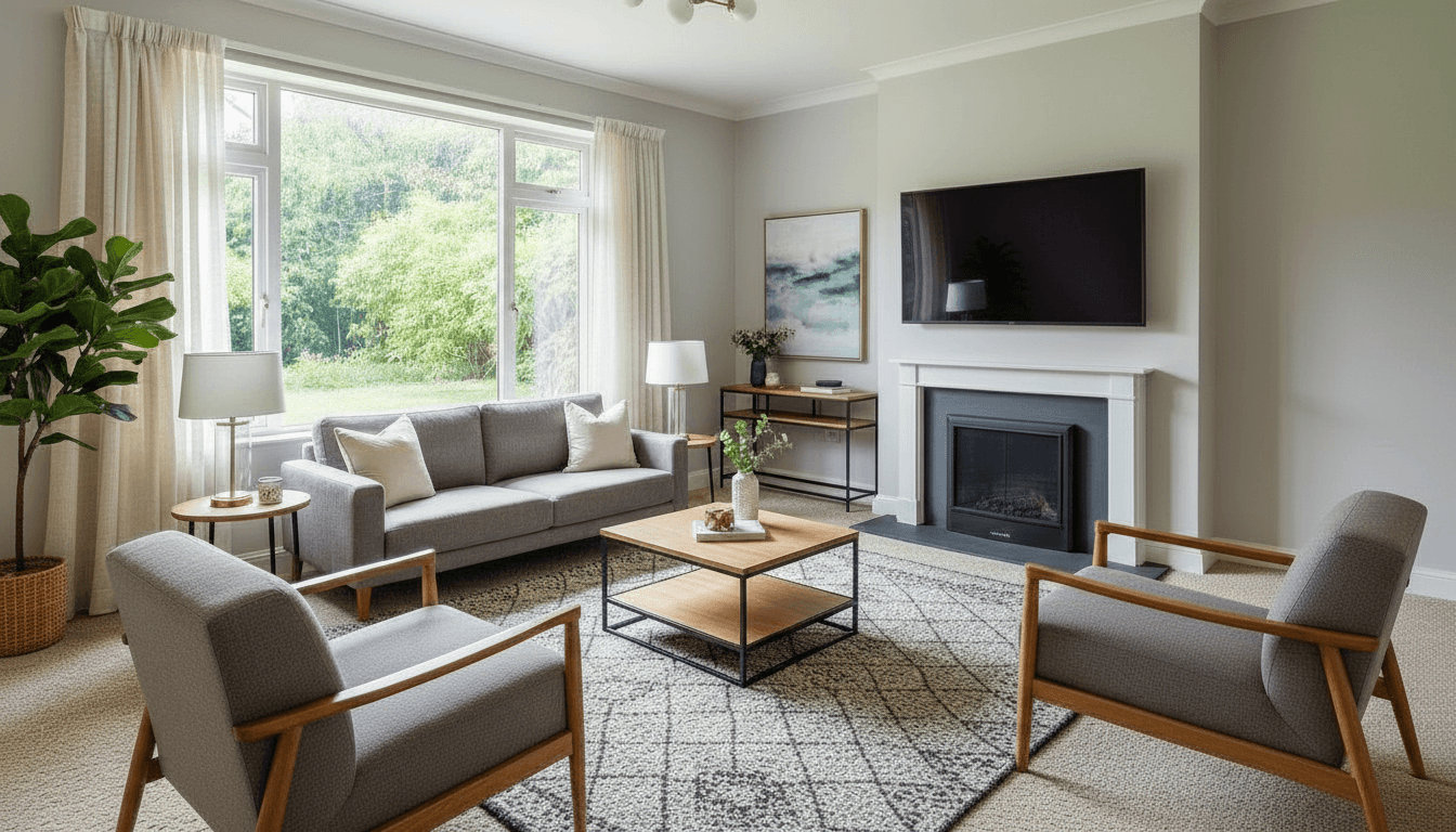 AI interior redesign transformation - dated to modern kitchen - high quality